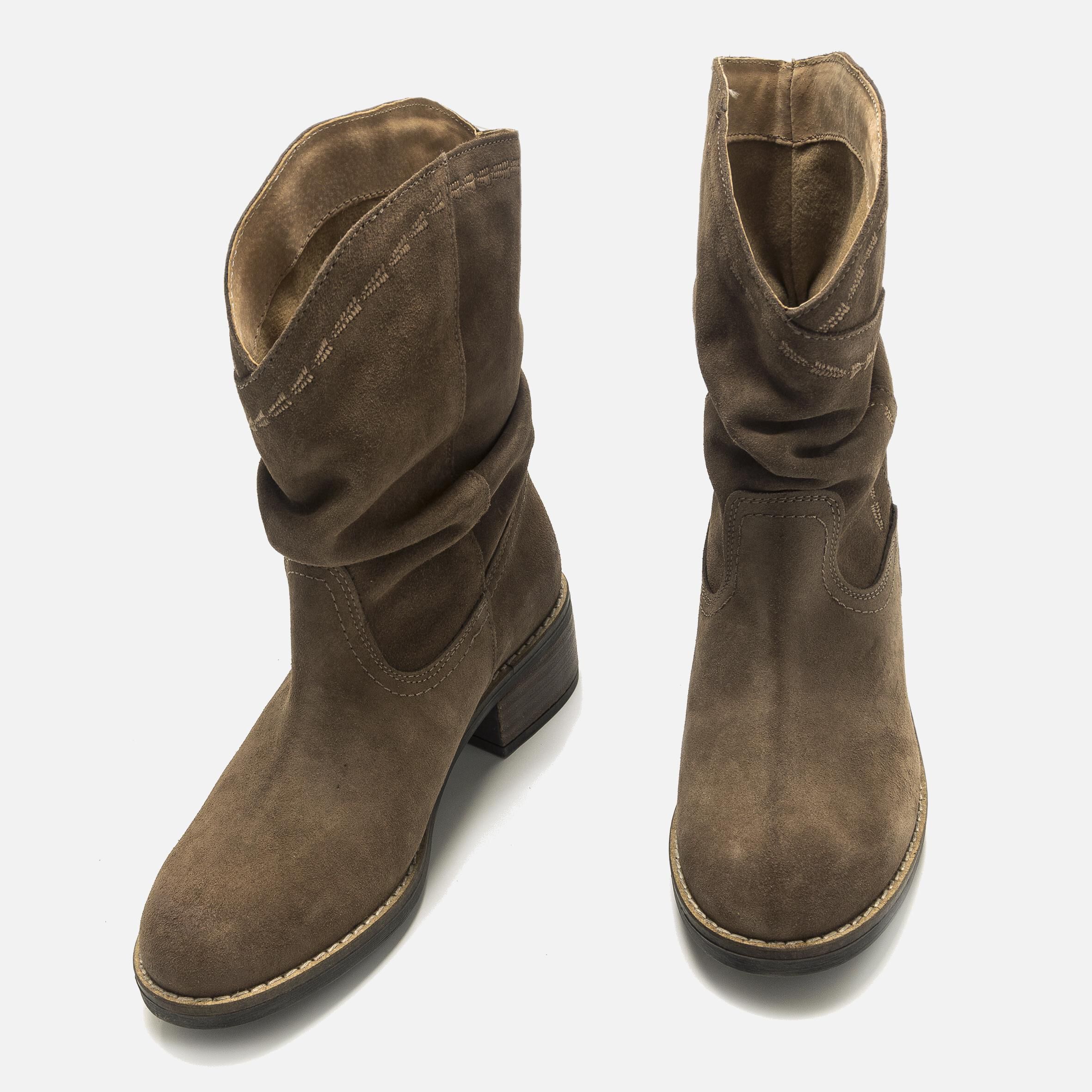 Botines planos serraje mujer sales
